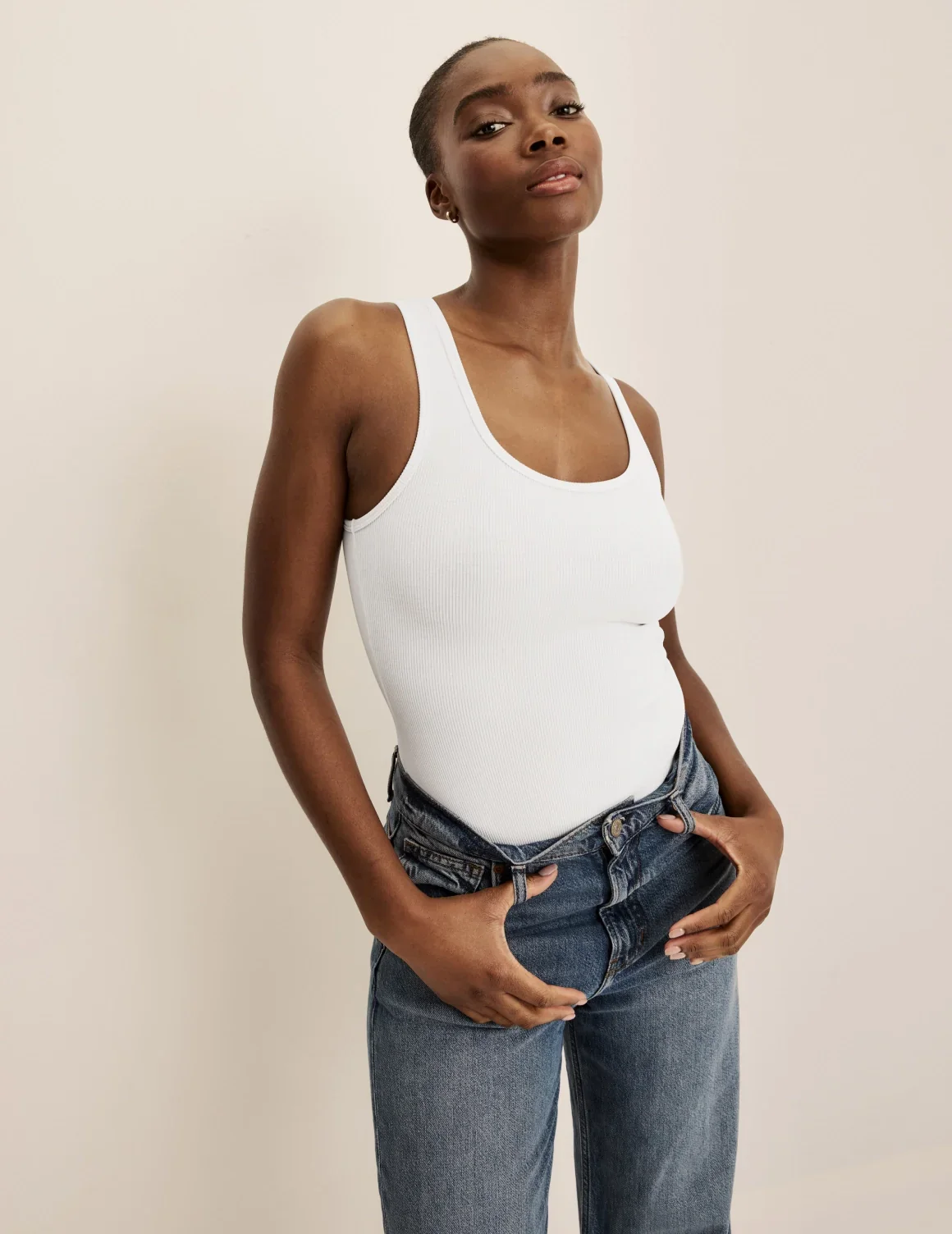 SculptRib??Cotton Tank Bodysuit